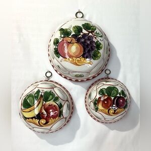 Bassano Italy Set of Three Bowls Wall Decor Vintage Ceramiche Ceramic